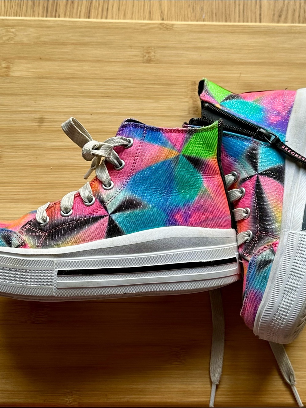 Skechers Girl's Hyperlift - Prism Party High-top Sneakers Sz 1.5